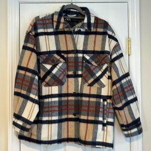 Zara Plaid Shacket worn once!
